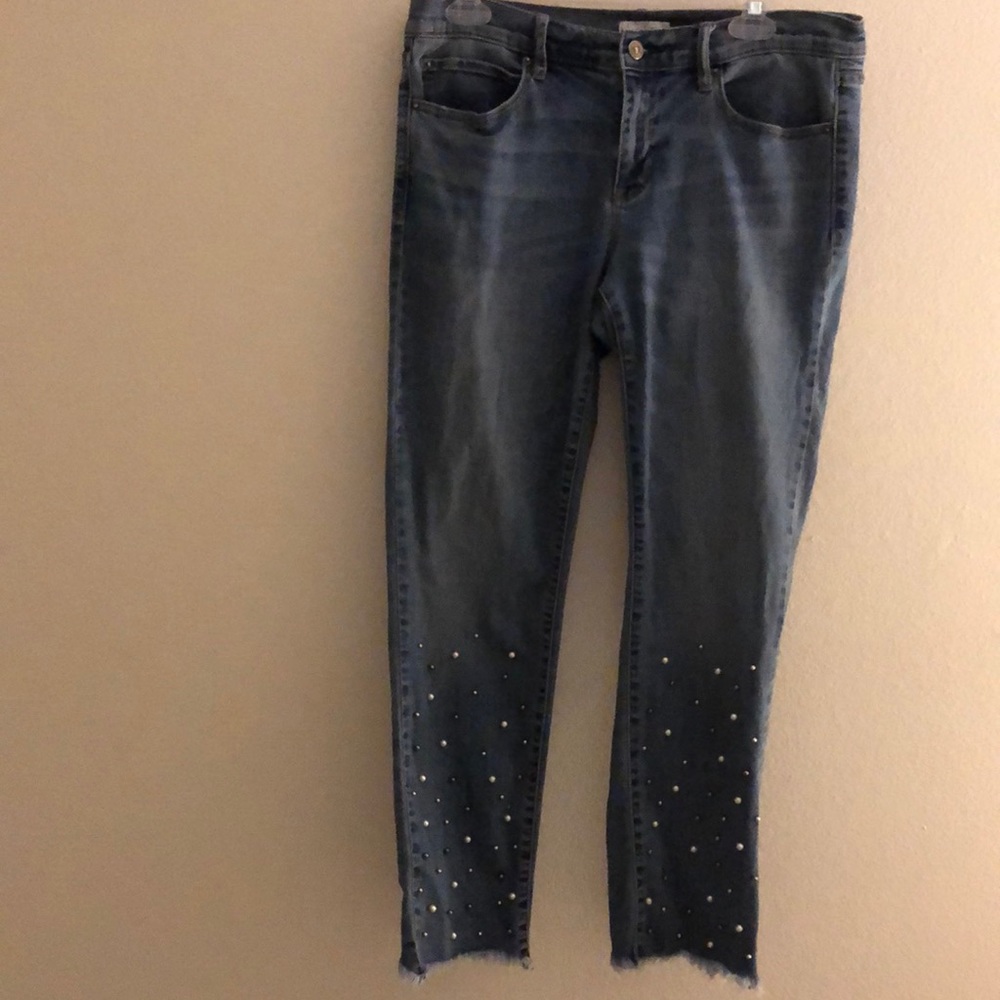 Nicole Miller Jeans size 10w/ pearls